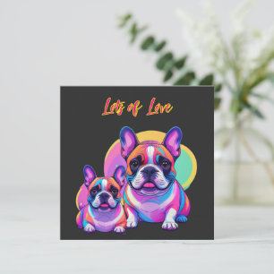 Französische Bulldogge Popart French Bulldog Feiertagskarte