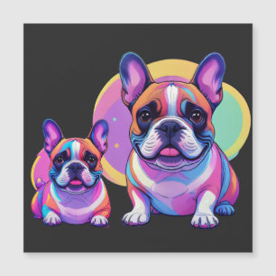 Französische Bulldogge Popart French Bulldog Magnetkarte