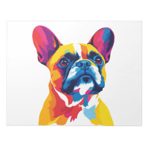 Französische Bulldogge Porträt Illustration Aquare Notizblock