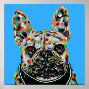 Französische Bulldogge Porträt Poster