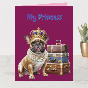 Französische Bulldogge Princess French Bulldog Karte