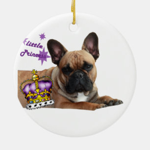 Französische Bulldogge Princess French Bulldog Keramik Ornament