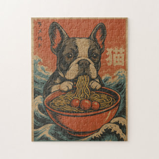 Französische Bulldogge Ramen Vintage Japanische Ku Puzzle