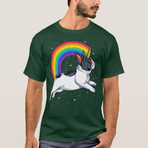 Französische Bulldogge Regenbogen Einhorn für Männ T-Shirt
