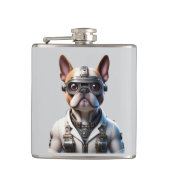 Französische Bulldogge Roboter Vatertag Flachmann (Vorderseite)