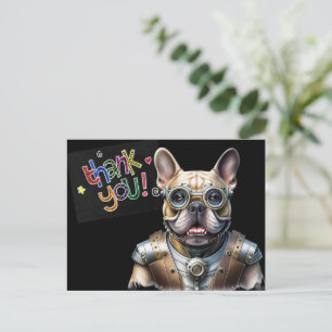 Französische Bulldogge Roboter Vatertag Postkarte
