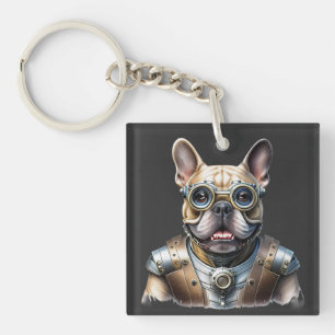 Französische Bulldogge Roboter Vatertag Schlüsselanhänger