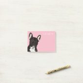 Französische Bulldogge | rosa niedliches Frenchie Post-it Klebezettel (Auf Schreibtisch)