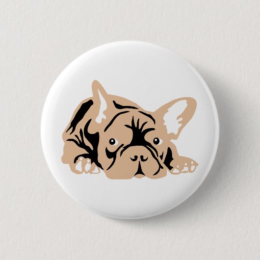 Französische Bulldogge rose Button (Vorderseite)