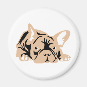 Französische Bulldogge rose Magnet