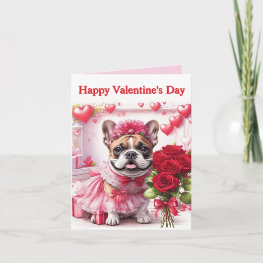 Französische Bulldogge Rosen French Bulldog Einladung (Vorderseite)