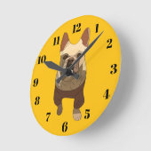 Französische Bulldogge Rund Uhr (Winkel)