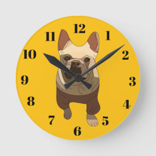 Französische Bulldogge Rund Uhr