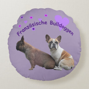 Französische Bulldogge Rundes Kissen