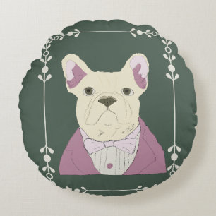 Französische Bulldogge Rundes Kissen