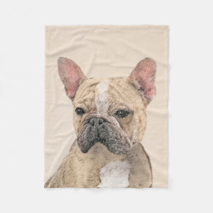 Französische Bulldogge (Sable) Malerei - Süße Orig Fleecedecke