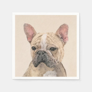 Französische Bulldogge (Sable) Malerei - Süße Orig Serviette