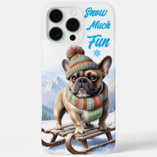 Französische Bulldogge Schlitten French Bulldog iPhone 16 Pro Max Hülle