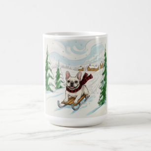 Französische Bulldogge Schlittenfahren, Kaffeetass Kaffeetasse