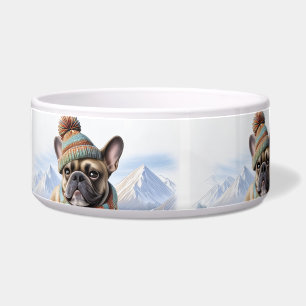 Französische Bulldogge Schlittenfahrt Bulldog Napf