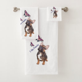 Französische Bulldogge Schmetterling  Bulldog Badhandtuch Set