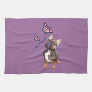 Französische Bulldogge Schmetterling Bulldog Handtuch