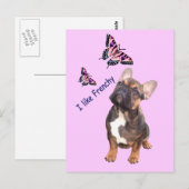 Französische Bulldogge Schmetterling  Bulldog Postkarte (Vorne/Hinten)