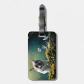 Französische Bulldogge Schmetterling French Bulldo Gepäckanhänger (Rückseite vertikal)