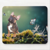 Französische Bulldogge Schmetterling French Bulldo Mousepad (Vorne)