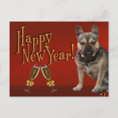  französische Bulldogge Sekt French Bulldog Postkarte (Vorderseite)