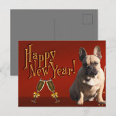 französische Bulldogge Sekt French Bulldog Postkarte (Vorne/Hinten)