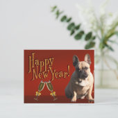 französische Bulldogge Sekt French Bulldog Postkarte (Stehend Vorderseite)