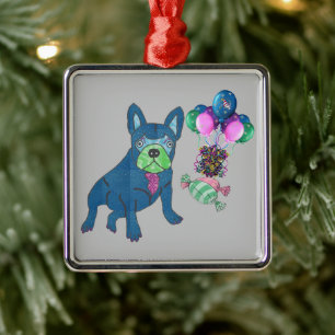 Französische Bulldogge Silbernes Ornament