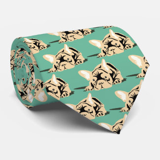 Französische Bulldogge Silhouette Krawatte