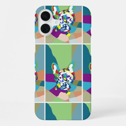 Französische Bulldogge sitzend iPhone Hülle (Rückseite)