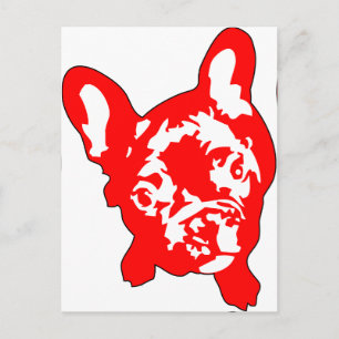 Französische Bulldogge sitzt Postkarte