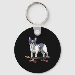 Französische Bulldogge Skateboard Skateboarding fü Schlüsselanhänger
