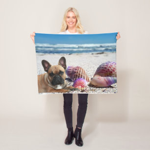 Französische Bulldogge Sommer French Bulldog Fleecedecke