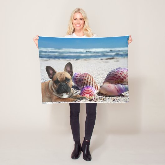 Französische Bulldogge Sommer French Bulldog Fleecedecke (Beispiel)