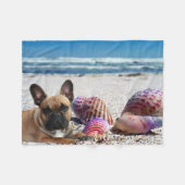 Französische Bulldogge Sommer French Bulldog Fleecedecke (Vorderseite (Horizontal))