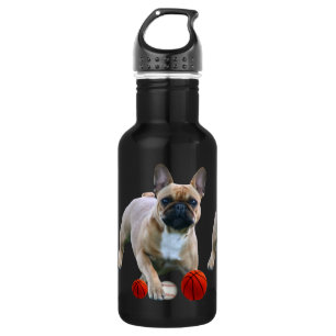 Französische Bulldogge Sprung French Bulldog  Edelstahlflasche