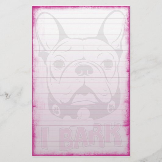 Französische Bulldogge stationär Briefpapier (Vorderseite)