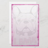 Französische Bulldogge stationär Briefpapier (Vorne/Hinten)