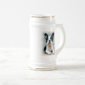 Französische Bulldogge Stein Bierglas (VorderseiteRechts)