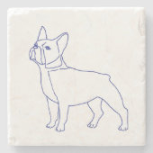 Französische Bulldogge Steinuntersetzer (Vorderseite)