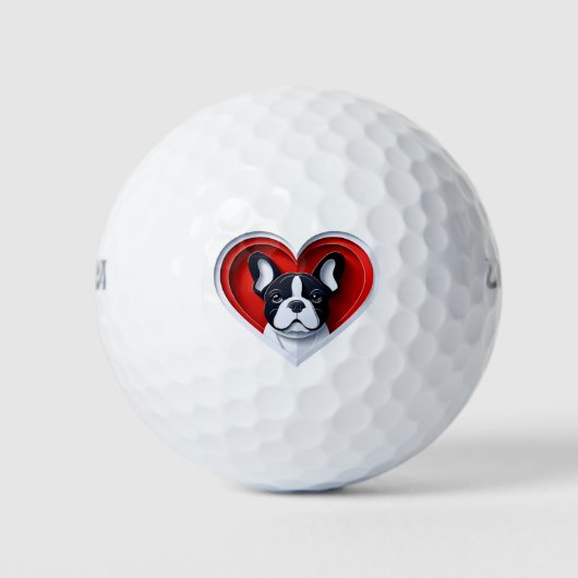 Französische Bulldogge Süße Französische Dogge Lie Golfball (Vorderseite)