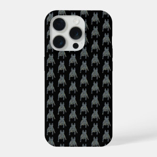 Französische Bulldogge Süße Hund Silhouette Gitter iPhone 15 Pro Hülle