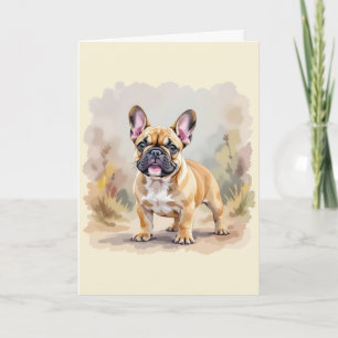 Französische Bulldogge Tan Fawn-farbene süße Frenc Karte