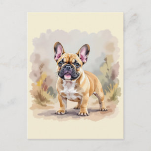 Französische Bulldogge Tan Fawn-farbene süße Frenc Postkarte