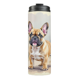 Französische Bulldogge Tan Fawn-farbene süße Frenc Thermosbecher